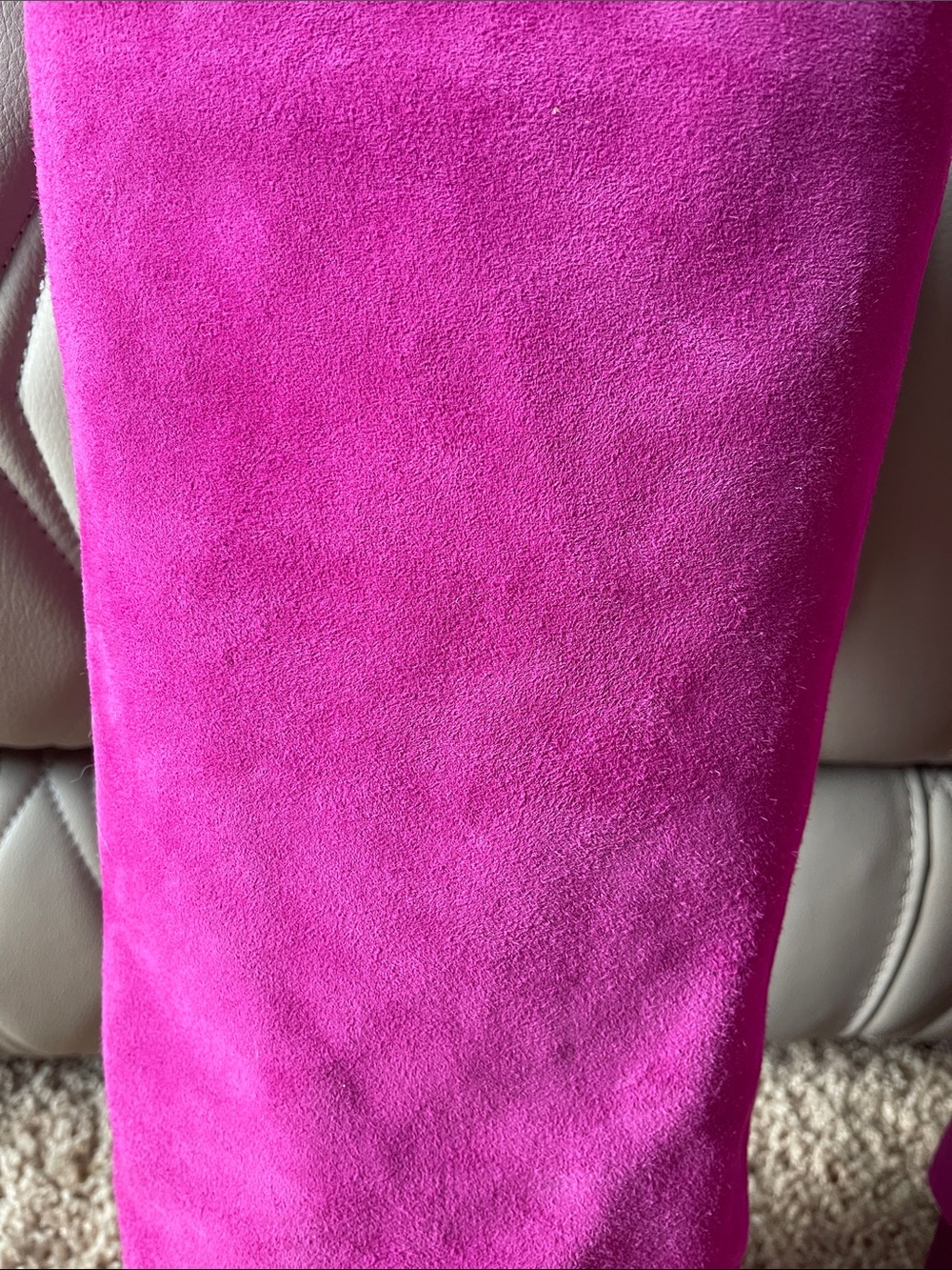 Jessica Simpson Fuchsia Suede Knee-High Stiletto Boots - Picture 2 of 14